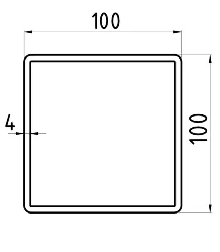 Jakel na mieru 100x100x4 na plotove stlpiky